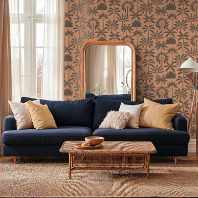 Havana 2 Collection Retro Palm Leaf Wallpaper Roll