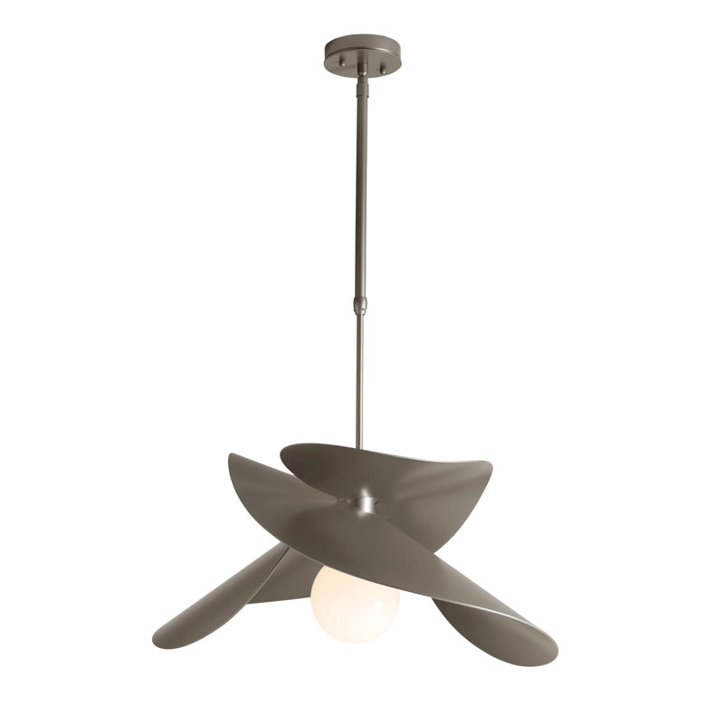 Hibiscus 1 - Bulb 12.9" H Outdoor Pendant, Coastal Burnished Steel, Multiple: 15.5" - 45.5"