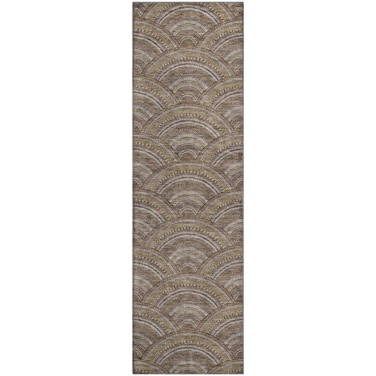 Premium Machine Washable Prisco Brown Rug