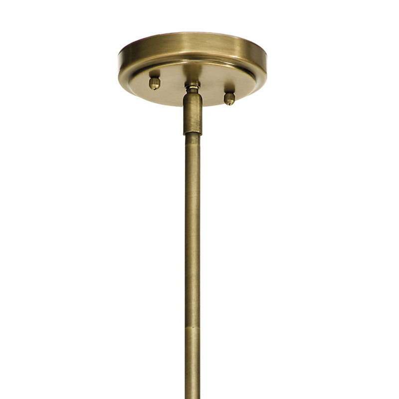 Luminaire suspendu simple à 1 lumière Moten, Clear Glass, H 15,19 po x l 10,5 po x P 10,5 po, Laiton naturel