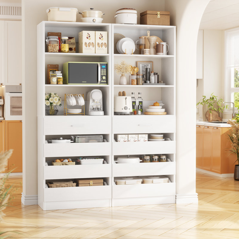 Garde-manger 80 po avec tiroirs H 80 po, Blanc