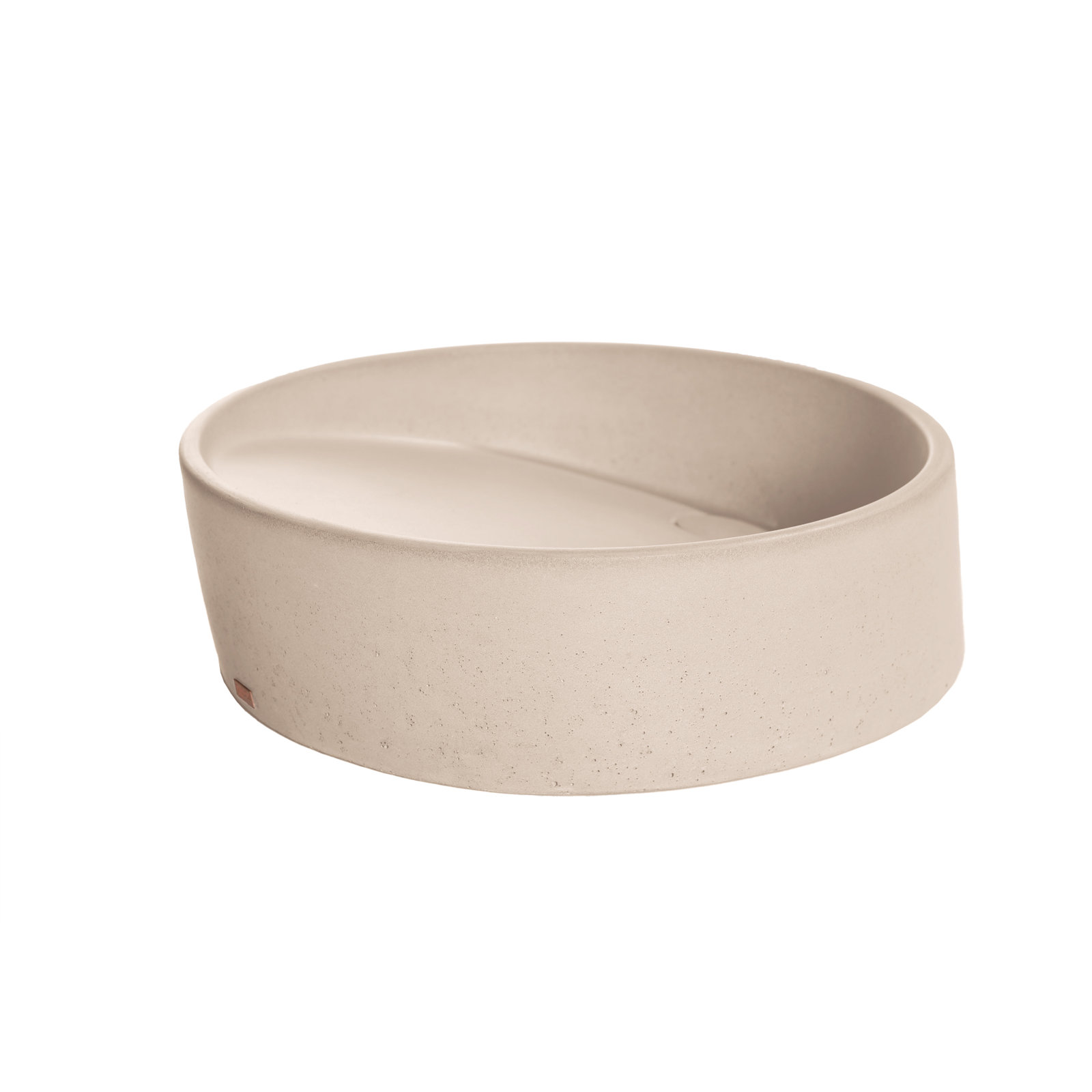 Dal Round Concrete Vessel Sink, Linen Beige