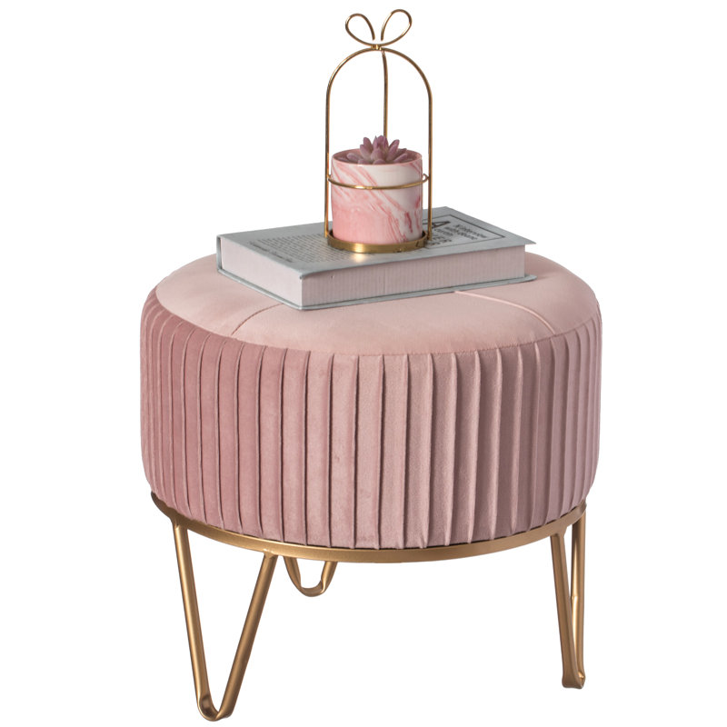 Presten Upholstered Ottoman, Pink Revolution Performance Fabrics