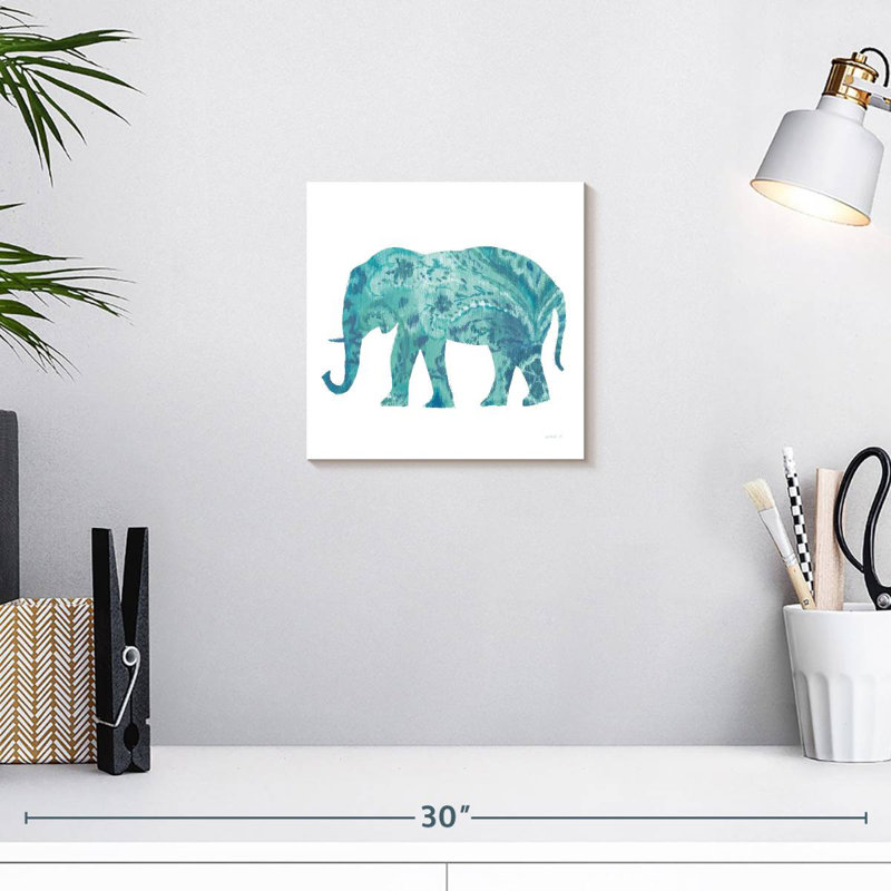 Éléphant bleu sarcelle Boho II, H 10 po x l 10 po
