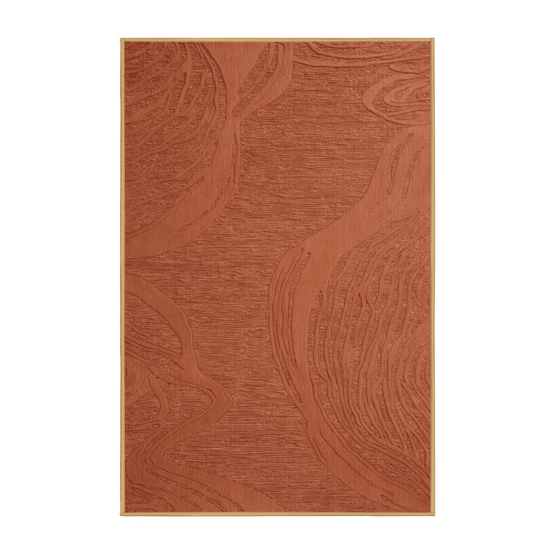 Tapis abstrait lavable à la machine, Rectangle 5 pi x 7 pi