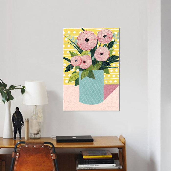 «Retro Bouquet II», impression sur toile, H 18 po x l 12 po x P 1,5 po, Toile tendue, Pas de tapis