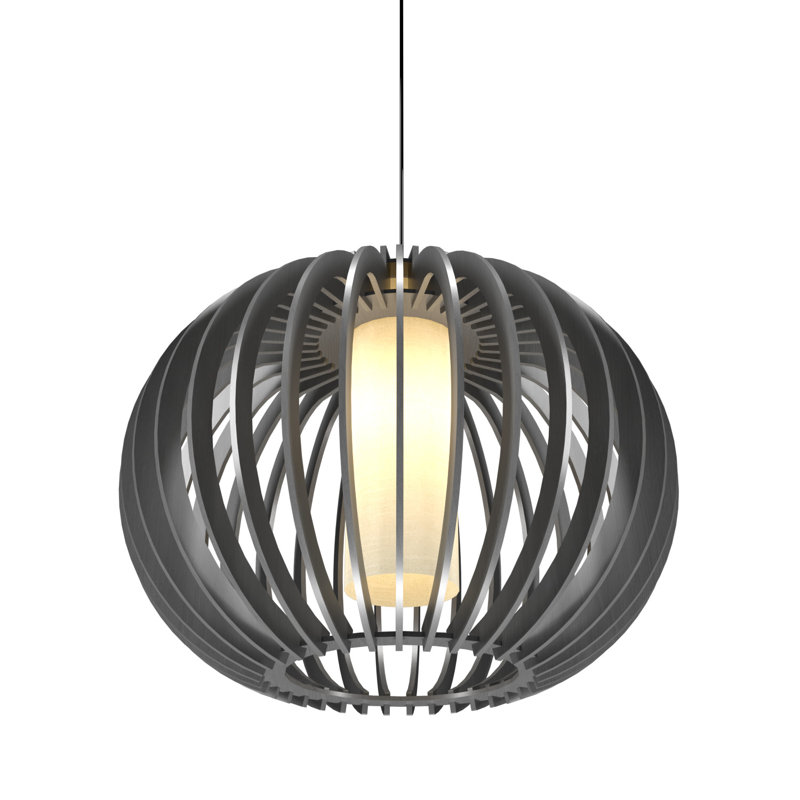 1 - Light Chandelier, 14.57" H x 18.7" W x 18.7" D, Organic Gray