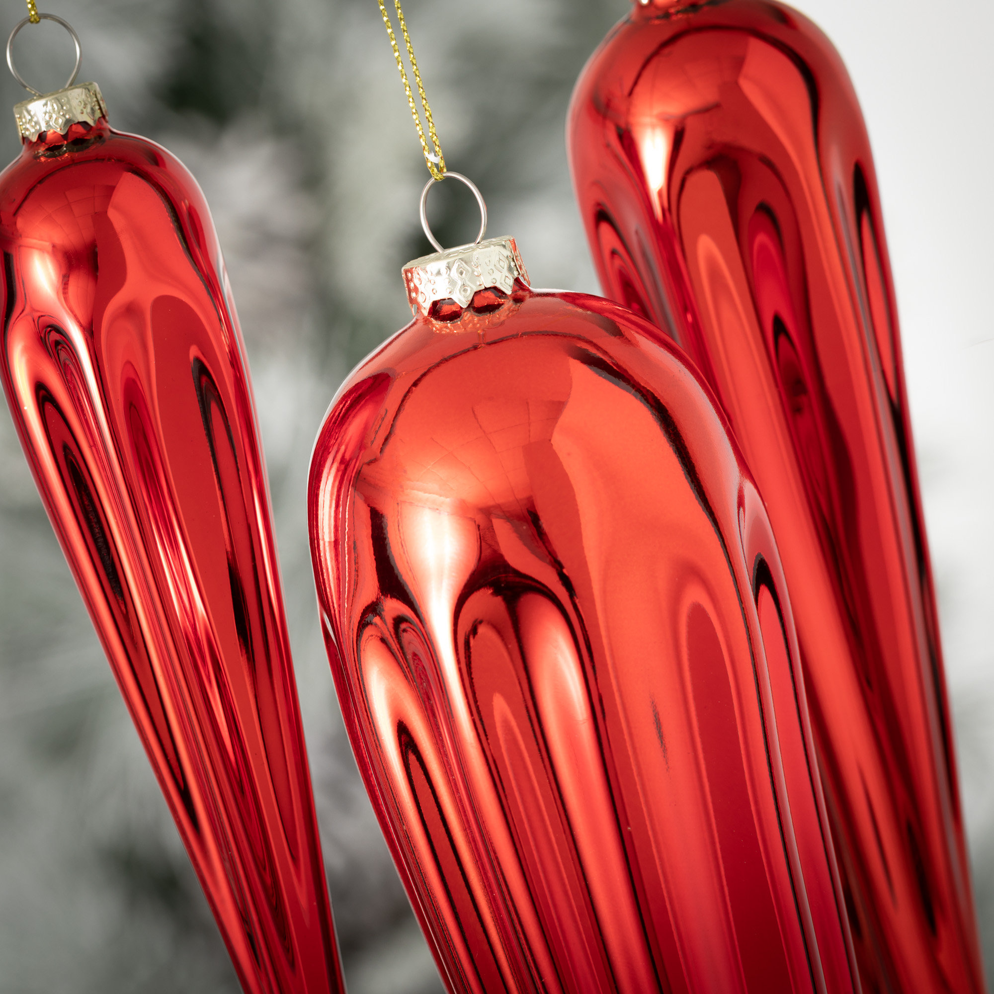 Robert Stanley Glass Reindeer Christmas Ornament Set - 2 Pieces EXQUSITE!!