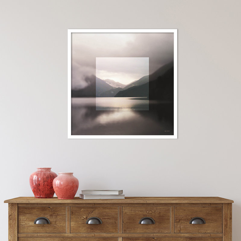 «Framed Landscape» par Laura Marshall - photographie avec cadre photo unique, Blanc, H 25 po x l 25 po x P 1 po