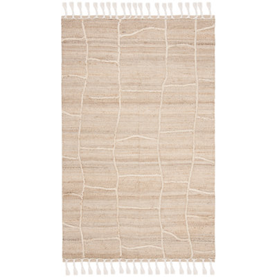 Digiacomo Natural Fiber Hand Woven Jute Solid Color Rug