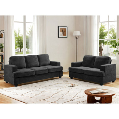 Soft upholstery cushion back 2 pieces livingroom set
