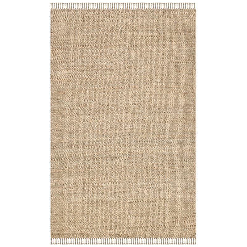 Fitzwater Natural Fiber Hand Woven Jute Striped Rug, Rectangle 5' x 8'