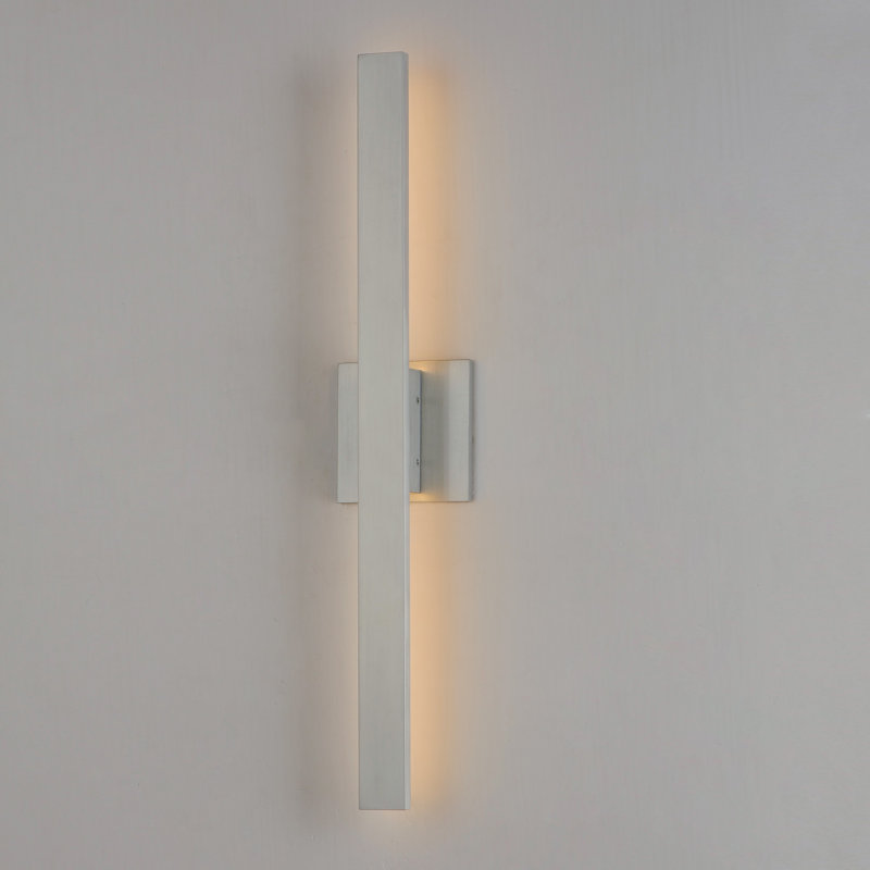 Demetrise LED Wall Light, 24"H x 4.5" W x 2.25" D, Satin Aluminum