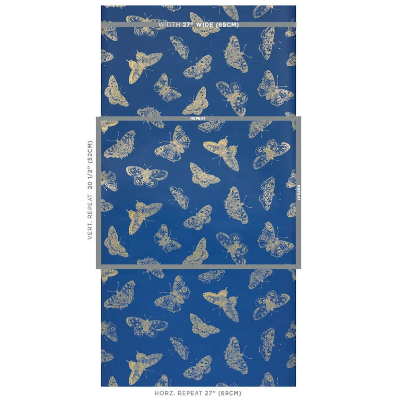 Burnell Butterfly Wallpaper, Blue