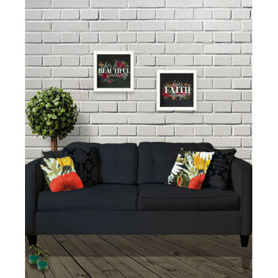 Set Of Two Cherish And Have Faith 3 Framed Print Wall Art