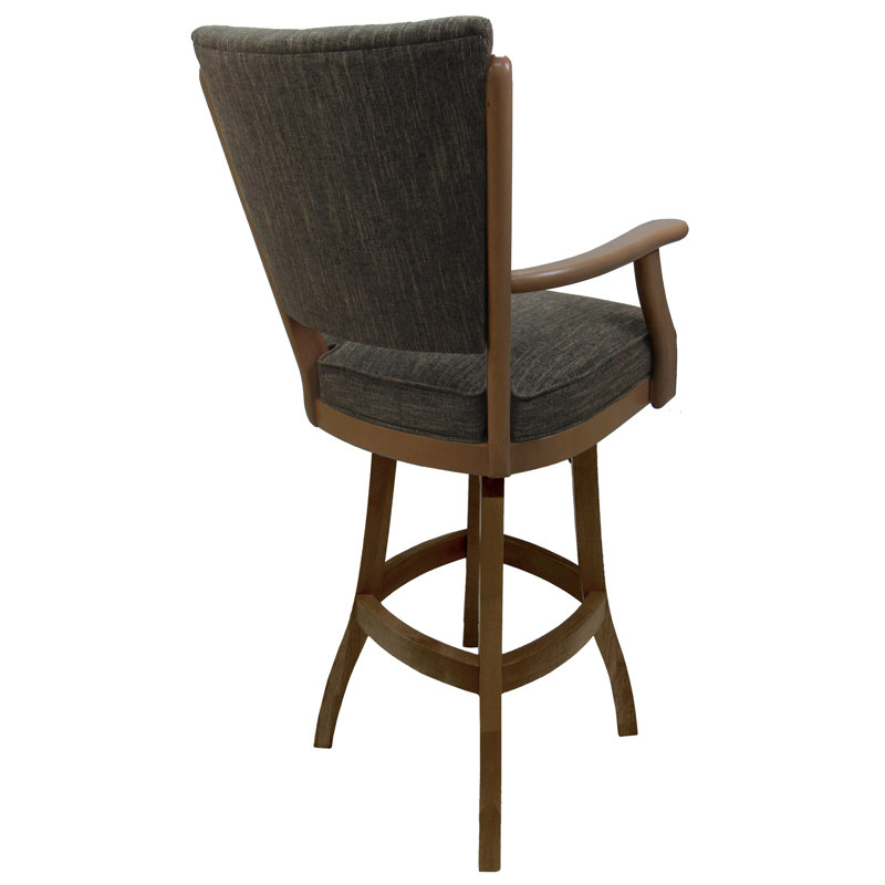 Irminger Classic Swivel Wood Extra Tall Stool, Extra Tall (34" Seat Height), Gray/Tan Frame