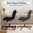Armless Computer Desk Chair,Ergonomic Mid Back Leather Task Office Chair with Wheels And Lumbar Support for Home Small Space Vanity Makeup-1139603318-1139603313