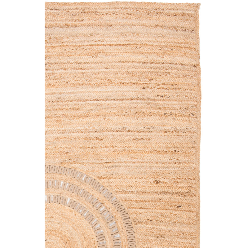Robs Natural Fiber Hand Woven Jute Solid Color Rug, Rectangle 8' x 10'