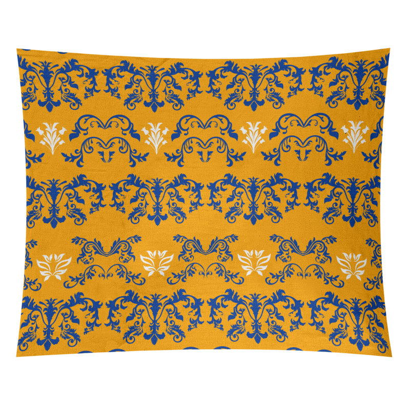 Tapisserie baroque microfibre Football LA, H 51 po x l 60 po, Foncé / bleu marine / blanc