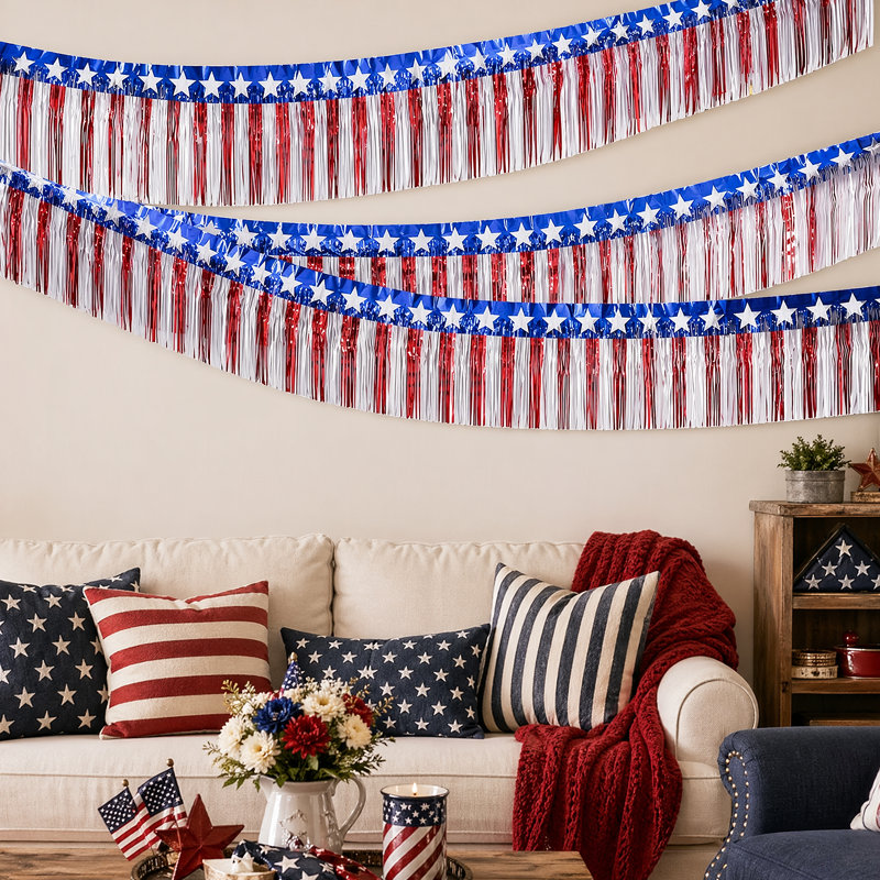 Ensemble de 6 banderoles à pampilles Patriotic