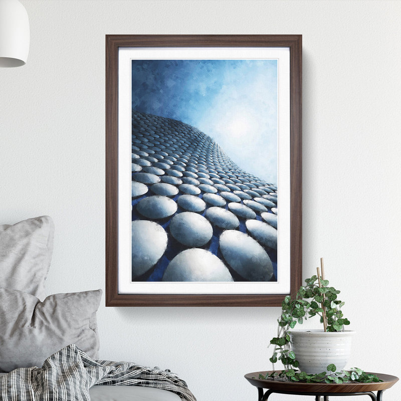 The Bullring in Birmingham - Picture Frame Painting Print, 63cm H x 45cm W x 2cm D, Walnut Framed