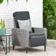 Fauteuil inclinable d'extérieur avec attaches autoagrippantes tissées et renforcées pour coussins d'eau, l 26,01 po x P 32,66 po, H 40,44 po, style cour arrière noir et gris