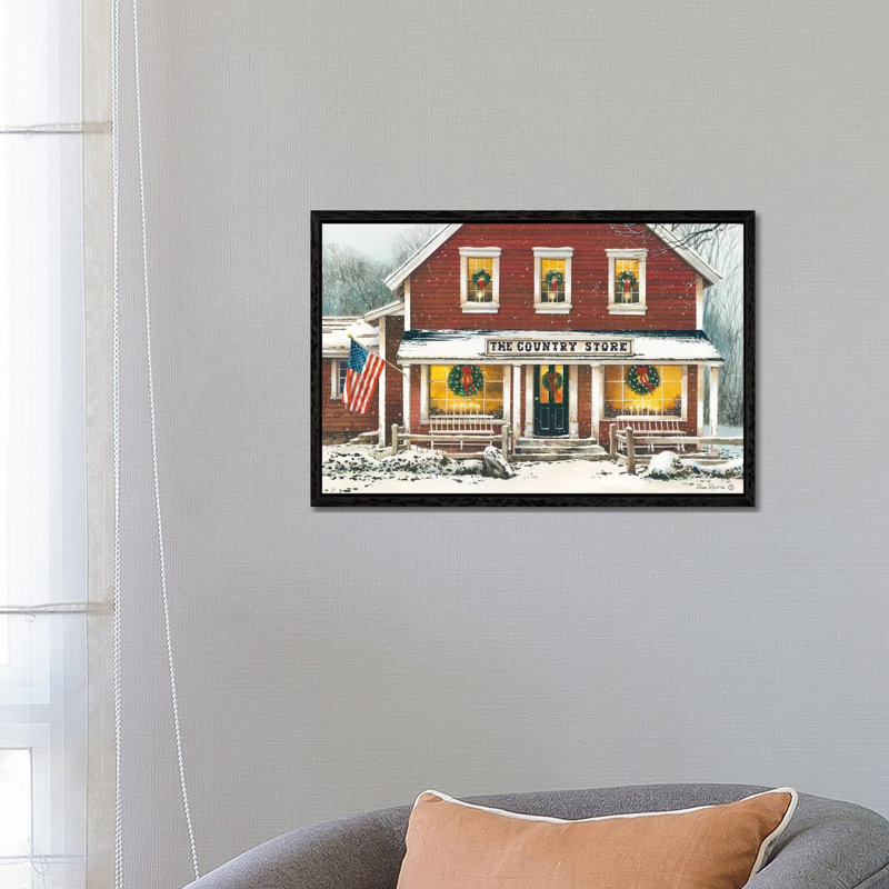 Country Christmas by John Rossini - Gallery-Wrapped Canvas Giclée on Canvas, Black Framed, 66.04 cm H x 45.72 cm W