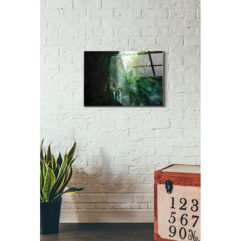«Dragon Valley» par Jonathan Lam, art mural en verre acrylique, H 16 po x l 24 po x P 0,12 po
