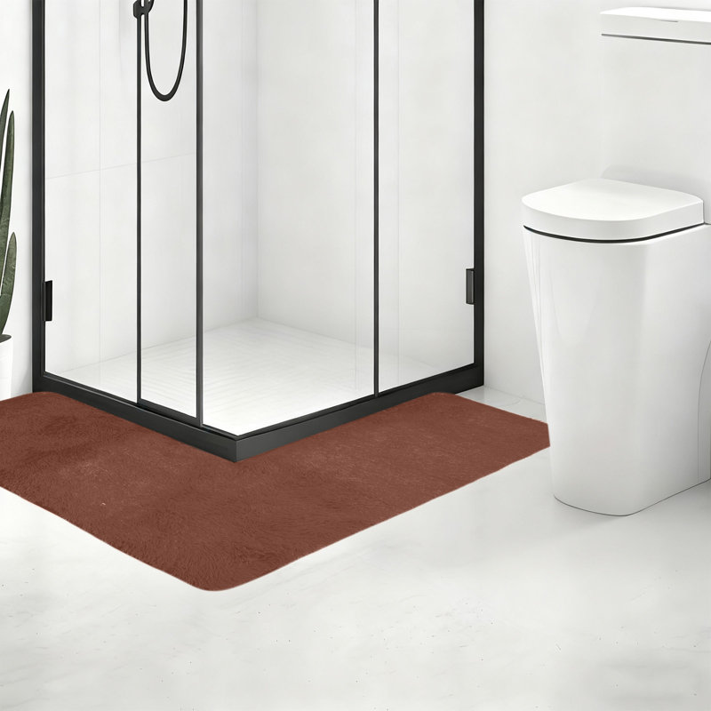 Tapis de bain antidérapant pour salle de bain, Brun