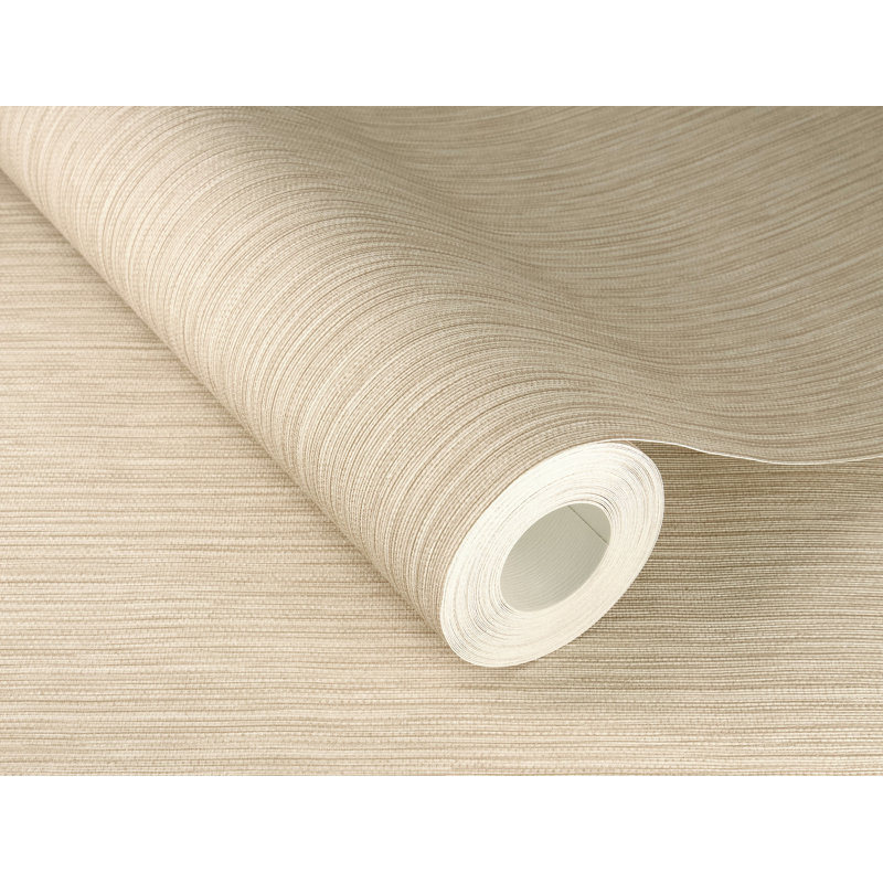 Papier peint rayé beige Ewan, Beige