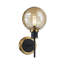 Rickey - 1-Light Wall Sconce - Black - Brushed Brass - White Glass-20502631