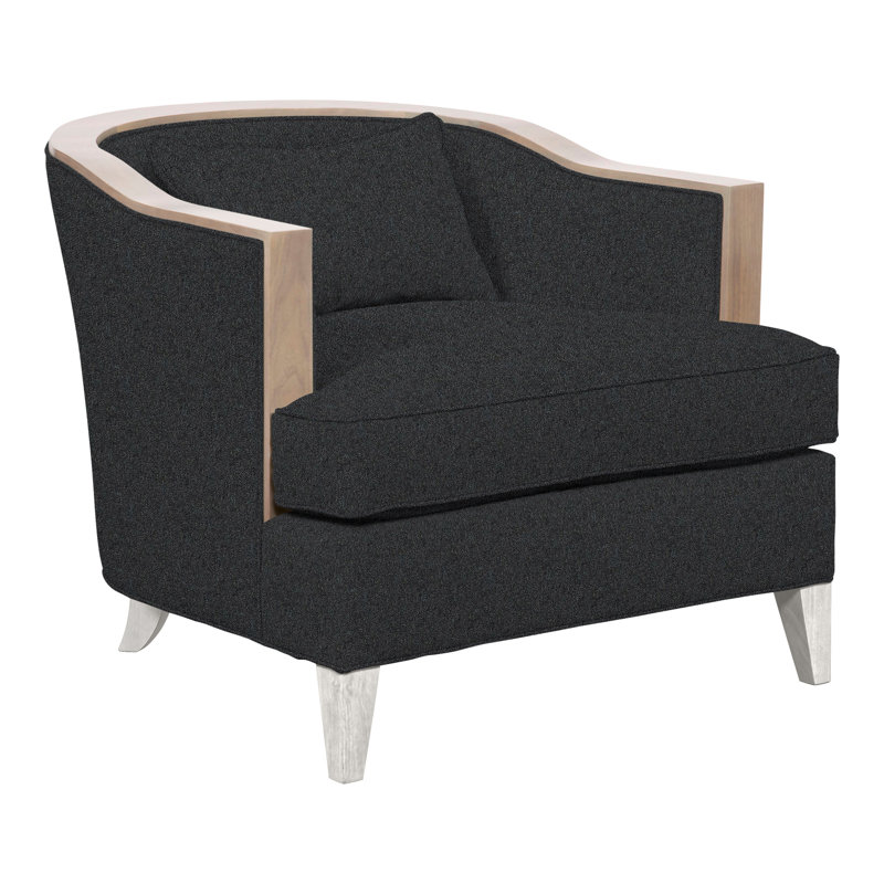 Thom Filicia Home 32.5" Wide Barrel Chair, Casa Blanca, Ian Lagoon Polyester
