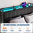 Queen Bed Frame with Lift Up Storage, Upholstered Velvet Bed with LED Lights & Power Outlets, Hydraulic Support, No Box Spring Needed, Black-2127325467-2127325466