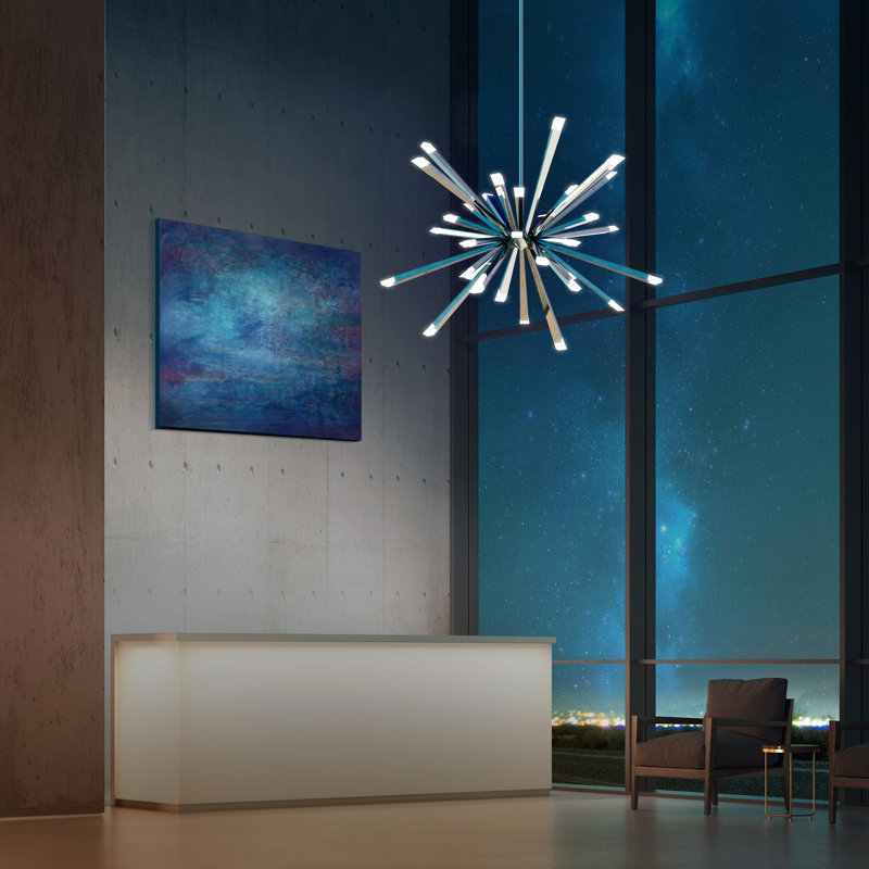 Starburst 78 - Light LED Chandelier, Polished Chrome