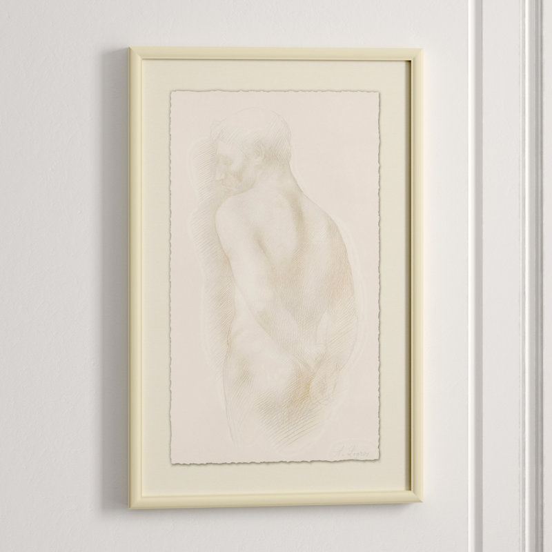 Male Nude 4' Framed Print on Glass