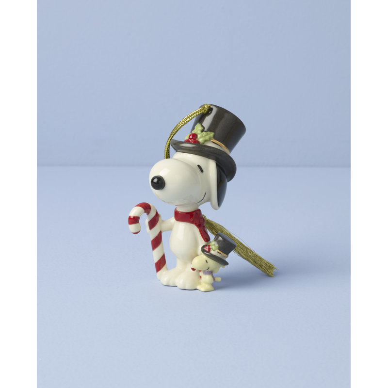 Snoopy & Woodstock with Candy Cane Ornament