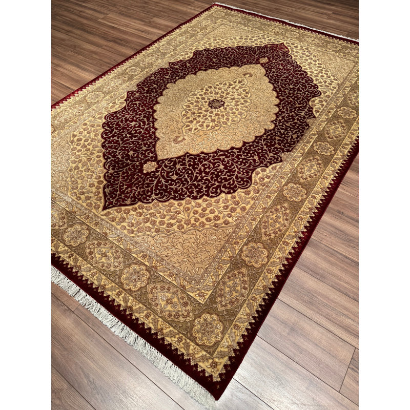 Tapis en laine beige noué à la main Original Original