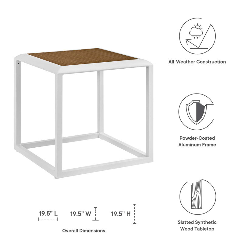 Ensemble de canapé modulaire d'extérieur en aluminium 4 pièces Stance par Modway, gris