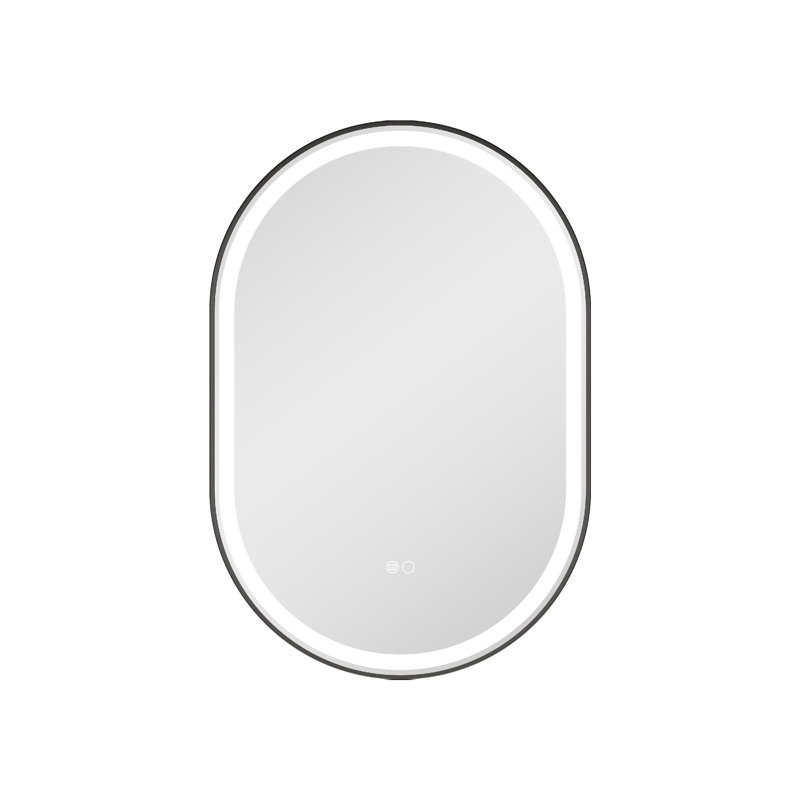 ZC-Mirror  36" H Wall Mounted Bathroom Framed LED Mirror With Memory Function, Matte Black, 36" x 24"