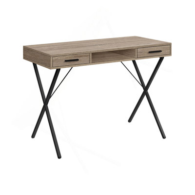 Computer Desk, Home Office, Laptop, Left, Right Set-Up, Storage Drawers, 42"L, Work, Black Metal, Contemporary, Modern