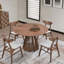 Table de 47,24 pouces, table de salle à manger en bois pour 4 personnes, table de cuisine ronde de conception moderne avec piédestal robuste pour le salon, appartement, restaurant, noyer
