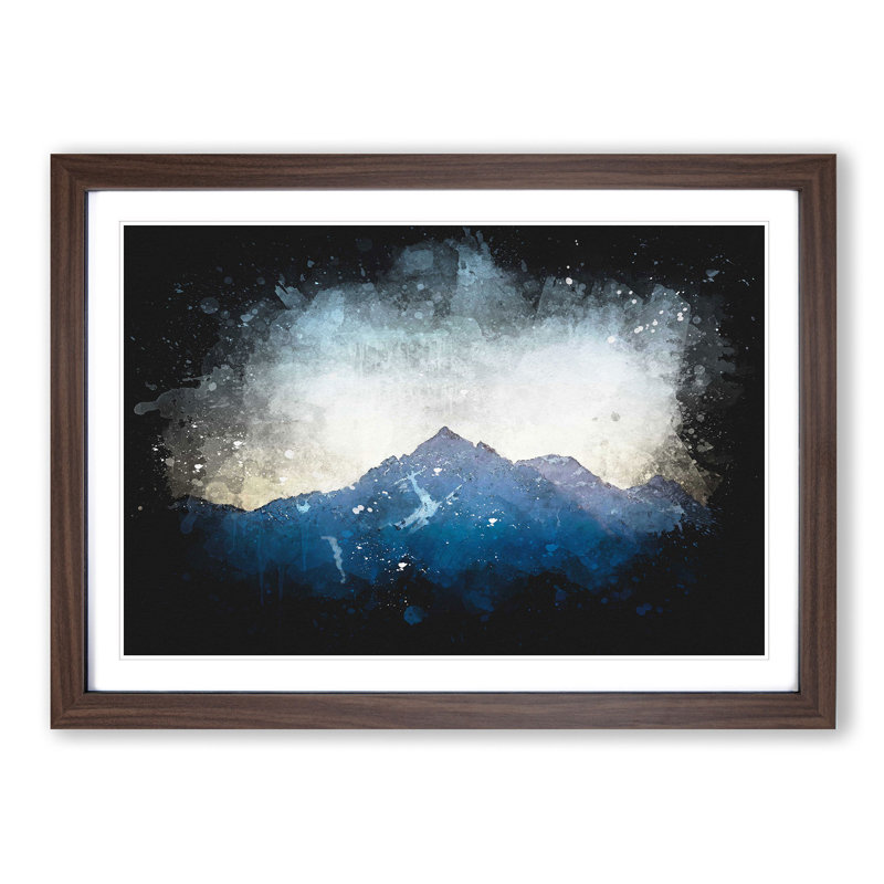 Moody Winter Mountain in Austria - Picture Frame Graphic Art Print, Walnut Framed, 33cm H x 45cm W x 2cm D