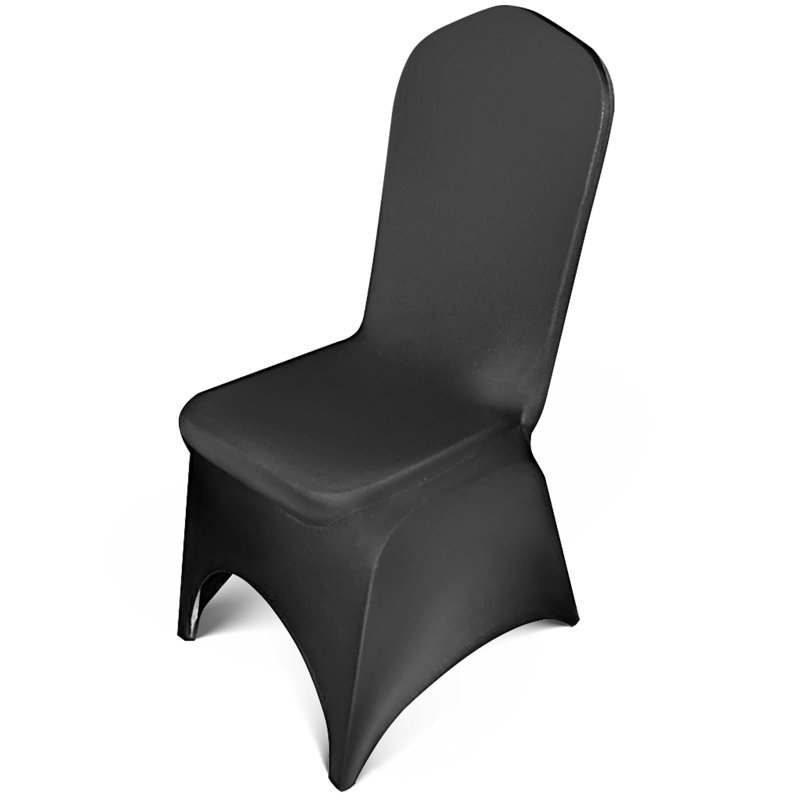 Polyester Box Cushion Dining Chair Slipcover, Black