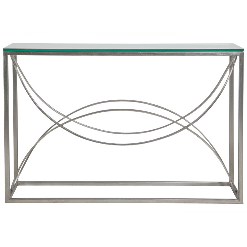 Console en métal Ellipse, Feuille d'argent
