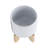 CHEVRON PLANTER W/ STAND, WHITE-1106379894