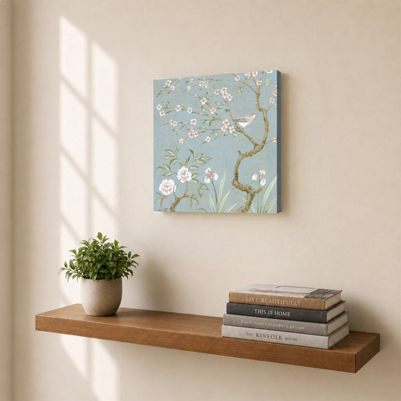 «Spring Mural I Blue» par Julia Purinton, impression sur toile, H 24 po x l 24 po