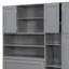Lit escamotable simple avec garde-robe et tablettes de rangement, tablettes à DEL à 5 niveaux, armoires suspendues-133333392