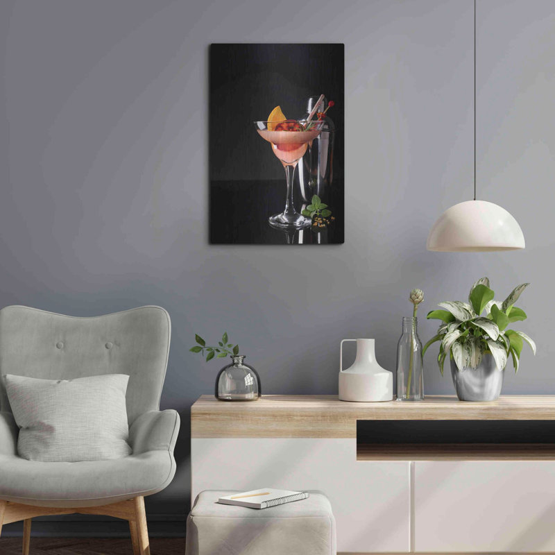 Winston Porter «French Daiquiri» par Epic Portfolio, art mural en métal, H 24 po x l 16 po