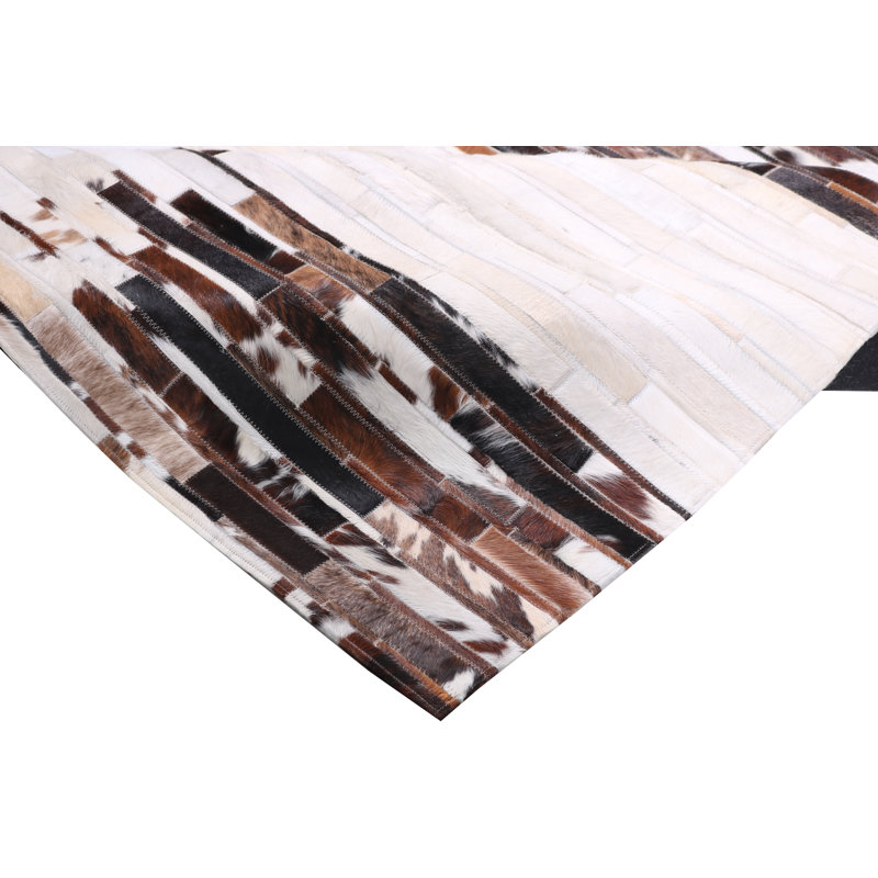 Tapis rectangulaire brun ivoire Patchwork, Rectangle 5 pi x 7 pi