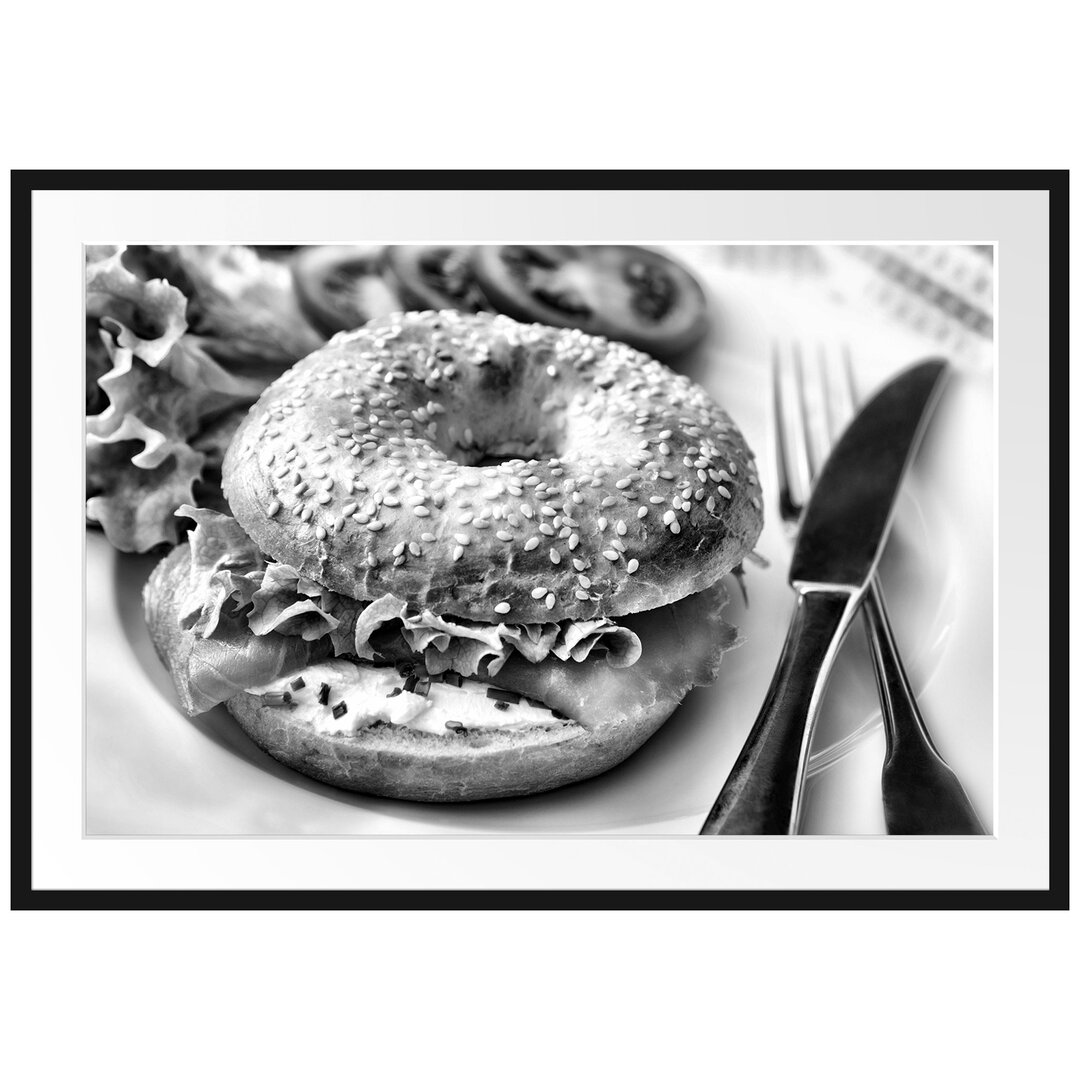 Frischer Lachs-Bagel Gerahmter Fotodruck